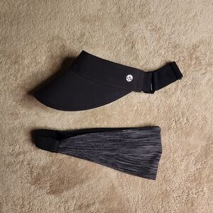 Lululemon Fast Paced Visor and Reversible Headband Lot